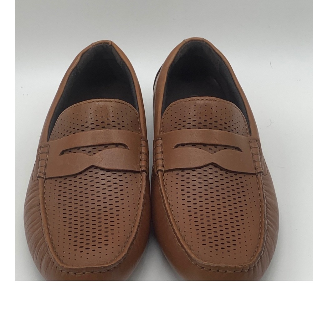 Cole Haan Mens Grandseries Tan Leather Perforated Penny Loafer Drivers C36653 7M - Picture 2 of 8